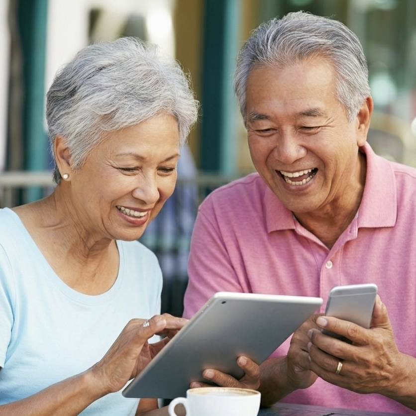 Elders using technology